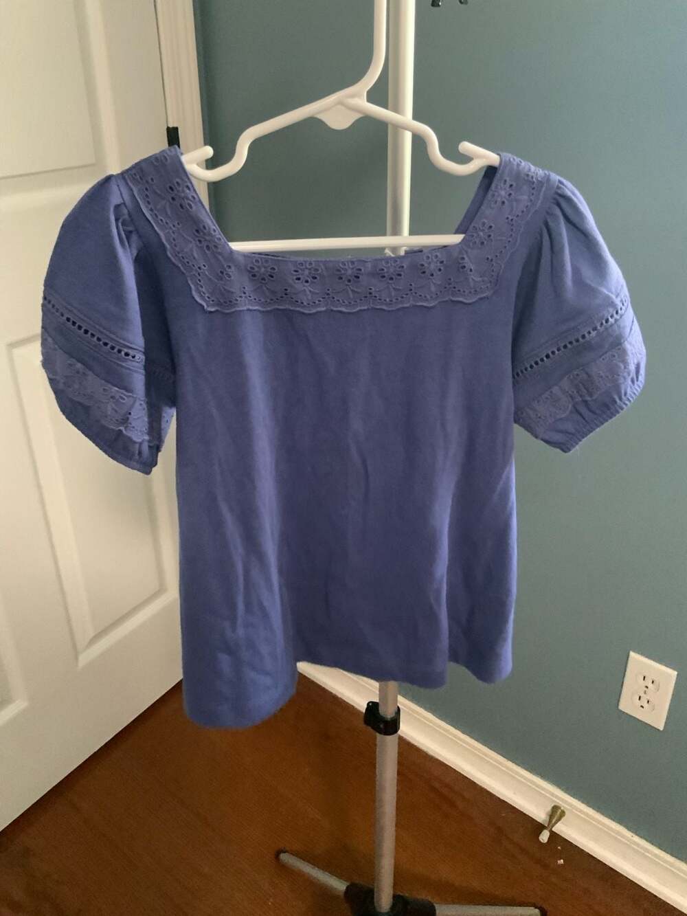 Boden Mila Lace Trim Top Size 4-5Y Blue